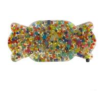 Coussin sensoriel en silicone avec perles et anneaux pour soulager le stress, jouet de poche pour aider à gérer l'anxiété et les habitudes de cueillette de la peau (bonbons de Noël)