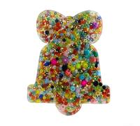 Coussin sensoriel en silicone avec perles et anneaux pour soulager le stress, jouet de poche pour aider à gérer l'anxiété et les habitudes de cueillette de la peau (cloche de Noël)