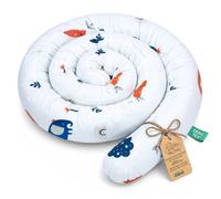 Coussin serpentin XXL 200 cm - bordure de lit coussin d’allaitement protection de lit fait main arc-en-ciel bleu marine