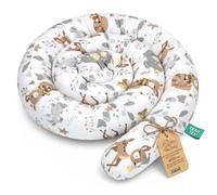Coussin serpentin XXL 400 cm - bordure de lit, coussin d’allaitement décoratif, protection de lit, fait main, cerf marron