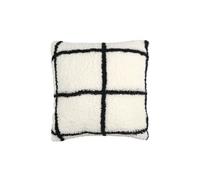 Coussin Sherpa à Carreaux "Crush" 40x40cm Blanc Blanc G