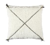 Coussin - Home Deco Factory - Sherpa - Géométrique - Blanc - 40 X 40 Cm