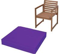 Coussin Siège 5cm Haute Densité (50D) - Imperméable, Anti-Glisse Et Lavable Machine, Confort Nuageux pour Jardin/Bureau/Voiture, Protection Coccyx(Purple,22"x22"(56x56cm))