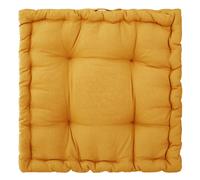Coussin/siège matelassé en coton jaune Shipy