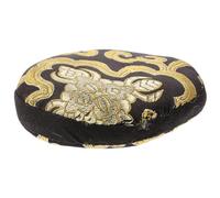 Coussin Souple pour Bol Chantant Tibétain 10cm Noir, Motif Traditionnel