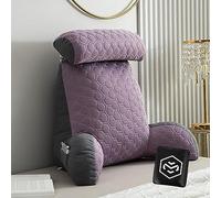 Coussin Support Lombaire avec Traversin Amovible/Coussin de Lecture pour Lit ou Canapé/Oreiller de Lecture pour Lit Adulte/Oreiller Lecture/Coussin Dos Lit avec Housse Lavable pour Travailler/Lire