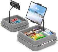 Coussin Support Tablette - Porte Tablette pour IPad Ajustable à 360° pour Genoux, Lit, Bureau - Support Tablette Souple avec Plateau et Pochette Compatible avec IPad Pro 12.9, Air Mini, Téléphone