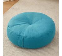 Coussin surélevé très épais 15 cm rond/carré 100 % coton pour fauteuil, voiture, bureau, chaise âgée post-opératoire, coussin de fauteuil roulant (rond, bleu, 50 x 50 x 15 cm)