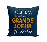 Coussin Taie 40 x 40 cm Cette Fille est Une Grande Soeur Géniale Famille