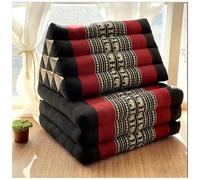 Coussin ThaïLandais à Trois Volets,Matelas De Sol Pliable,Futon Japonais Pliable 1 Place,Lit Avec Triangulaire,SièGe MéDitation Et Tapis Massage,Garnissage En Kapok,Lit D'Appoint Au Sol(165*50*30cm,G)