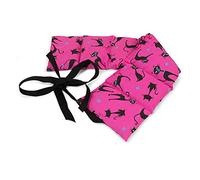 Coussin thermique 65x15cm, lavande + graines de lin, compartimenté en 7, avec rubans d´attache - chat noir/fuchsia - Coussin thermique aromatique pour le dos, les reins et le ventre