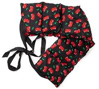 Coussin thermique 65x15cm, lavande + graines de lin, compartimenté en 7, avec rubans d´attache - cherry-black - Coussin thermique aromatique pour le dos, les reins et le ventre