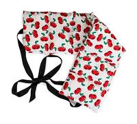 Coussin thermique 65x15cm, lavande + graines de lin, compartimenté en 7, avec rubans d´attache - cherry-white - Coussin thermique aromatique pour le dos, les reins et le ventre