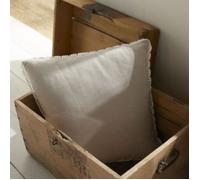 Coussin Coton Bordure Dentelle Gris BERENICE Gris 40 x 40 cm