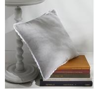 Coussin Coton Bordure Dentelle Gris CAPUCINE Gris 40 x 40 cm