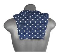 Coussin tour de cou compartimenté avec partie dorsale - bleu étoilé - Coussin aux noyaux de cerises - Coussin de nuque - Coussin chaud pour le dos