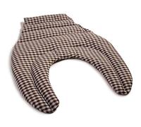 Coussin tour de cou compartimenté avec partie dorsale - brun et blanc - Coussin aux graines de lin - Coussin de nuque - Coussin chaud pour le dos