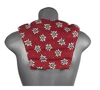 Coussin tour de cou compartimenté avec partie dorsale - fleurs d´edelweiss - Coussin aux grains de blé - Coussin de nuque - Coussin chaud pour le dos