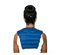 Coussin tour de cou compartimenté avec partie dorsale - Tissu bio bleu foncé - Coussin aux graines de lin - Coussin de nuque - Coussin chaud pour le dos