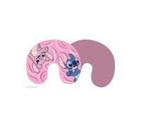 Coussin Tour de Cou - Disney Stitch & Angel Tourbillons Roses