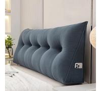 Coussin Triangulaire Pour Tête De Lit, Oreiller De Lecture, Tête De Lit Amovible, Coussin D'angle Bas, Support De Positionnement De Chambre à Coucher, Support Pour Canapé-lit(Size:47"/120cm,Color:Navy