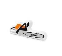 Stihl Coussin en Forme de tronçonneuse en Peluche Douce - Longueur : Environ 50 cm