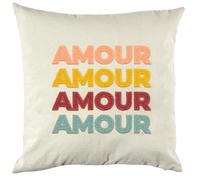 Coussin tufté 40x40 cm collection COLOR modèle amour multicolore