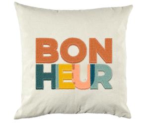 Coussin tufté 40x40 cm collection COLOR modèle bonheur