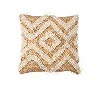 Coussin Tufté en Jute et Coton Beige 40x40cm Déhoussable - TIKKA - ALTOBUY Beige G