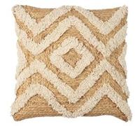 Coussin Tufté en Jute et Coton Beige 40x40cm Déhoussable - TIKKA - ALTOBUY Beige G