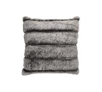 Coussin Ultra Doux 40x40cm Texturé Imitation Fourrure Gris Foncé Déhoussable - ELINO - ALTOBUY Gris G