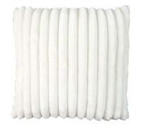 Coussin Ultra Doux Flanelle Côtelé 40x40cm Blanc Déhoussable - COSYHOME