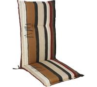 Coussin universel pour chaise à haut dossier - Bengasi - Garten Stuhl Polster Sitz Kissen in braun stristreifen
