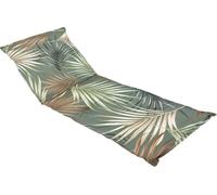 Coussin universel pour chaise longue "Palmiers" avec sangle de réglage - 195 x 60 cm - Coussin pour chaise longue de jardin en multicolore avec sangle de maintien