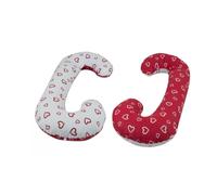 Coussin Usages Multiples Coeurs Blancs Sur Fond Rouge - Coeurs Rouges Sur F