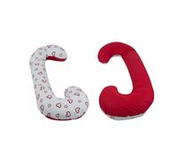 Coussin Usages Multiples Coeurs Rouges Sur Fond Blanc - Rouge