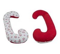 Coussin Usages Multiples Coeurs Rouges Sur Fond Blanc - Rouge