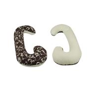 Coussin usages multiples dessin floral sombre crème