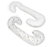 Coussin usages multiples Etoiles grises et blanches sur fond blanc blanc Multicolore