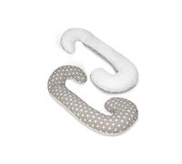 Coussin usages multiples pois sur fond gris blanc