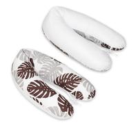 Coussin Maternit Pre/Post Natal Usages Multiples Feuilles Grises Et Marrons Blanc