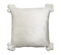 Coussin Vivaraise Tender Pompons Beige 45x45 cm
