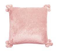 Coussin Vivaraise Tender Pompons Rose 45x45 cm