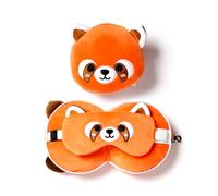 Puckator – Coussin de voyage Relaxeazzz peluché 2-en-1 – Panda roux – Unique