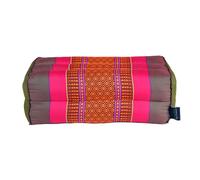 Coussin yoga vert olive fuschia
