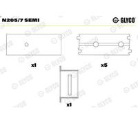 Coussinet d'arbre à cames GLYCO N205/7 SEMI pour AXOR 11.967 2002-2004