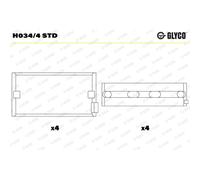 Jeu de palier de vilebrequin GLYCO H034/4 STD