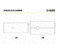 Jeu de palier de vilebrequin GLYCO H1074/5 0.30mm