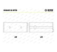 Glyco Jeu de palier de vilebrequin H1087/5 STD