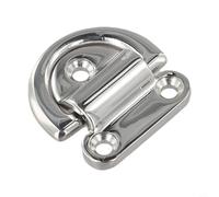 Coussinet en acier argenté pour anneau - Point d'ancrage pliable pour bateau, remorque, camion, boîte à chevaux - Matériel d'arrimage en acier inoxydable 316